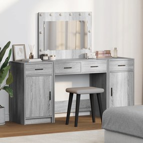 vidaXL Τραπέζι περιποίησης με συρτάρι 3 pcs Γκρι 40 x 41 x 75 εκ