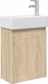 vidaXL Μονάδα μπάνιου με βρύση Sonoma Δρυς 45,5 x 25,5 x 84 εκ
