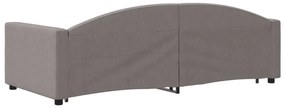 vidaXL Καναπές Κρεβάτι Συρόμενος Taupe 90x200 εκ. Ύφασμα &amp; Συρτάρια
