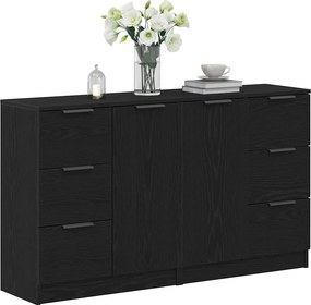 vidaXL Πλαϊνό γραφείο Μαύρη Οξυά 120 x 30 x 70 cm Επεξεργασμένο Ξύλο