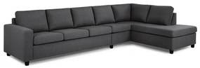 Γωνιακός Καναπές Scandinavian Choice C185, Μαύρο, Σκούρο γκρι, 347x199x79cm, Πόδια: Πλαστική ύλη | Epipla1.gr