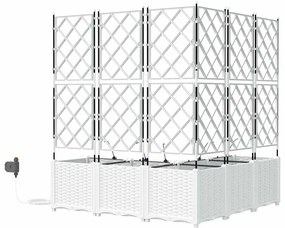 vidaXL Ζαρντινιέρες κήπου Λευκό 120 x 120 x 142 cm Ατσάλι