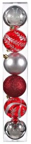 Χριστουγεννιάτικη Μπάλα Με Σχέδιο (Σετ 6Τμχ) 07.129156Ε 8cm Multi