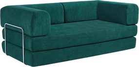 Compressed Nextdeco τριθέσιος καναπές-κρεβάτι πράσινος 200x100x75εκ.