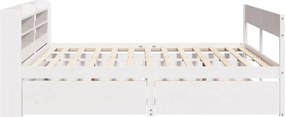 vidaXL Σκελετός Κρεβ. Χωρίς Στρώμα Λευκό 135x190 εκ Μασίφ Πεύκο