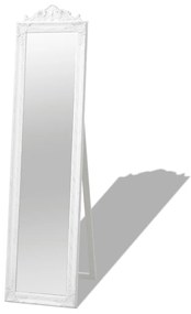 vidaXL Καθρέφτης Επιδαπέδιος με Μπαρόκ Στιλ Λευκός 160 x 40 εκ.