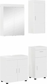 vidaXL Σετ Επίπλων Μπάνιου TULUM 4 pcs Υψηλής γυαλάδας λευκό