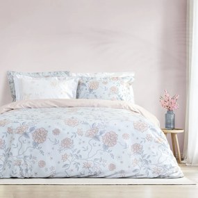 Σεντόνια Υπέρδιπλα (Σετ) Nima Floral Dream Γαλάζιο Χωρίς Λάστιχο 240x260