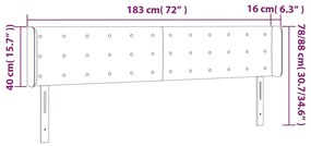 vidaXL Κεφαλάρι Κρεβατιού LED Ανοιχτό Γκρι 183x16x78/88 εκ. Υφασμάτινο