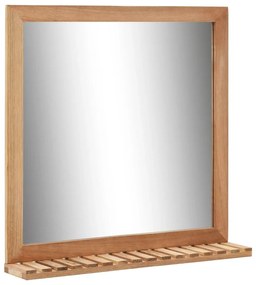 Καθρέφτης Μπάνιου 60 x 12 x 62 εκ. από Μασίφ Ξύλο Καρυδιάς - Καφέ