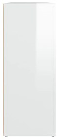 Ντουλάπι Γυαλιστερό Λευκό 91 x 29,5 x 75 εκ. Επεξεργασμένο Ξύλο - Λευκό