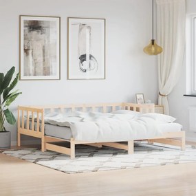 Καναπές Κρεβάτι Συρόμενος 90 x 190 εκ. Μασίφ Ξύλο Πεύκου