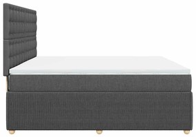 vidaXL Κρεβάτι Boxspring με Στρώμα Σκούρο Γκρι 180x200 εκ Υφασμάτιν