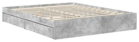 vidaXL Κρεβάτι Αποθήκης Σκυρόδεμα Γκρι 160 x 200 cm Επεξεργασμένο ξύλο