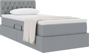 VidaXL Κρεβάτι με αποθηκευτικό χώρο και στρώμα Ανοιχτό γκρι