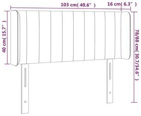 vidaXL Κεφαλάρι Κρεβατιού LED Μαύρο 103x16x78/88 εκ. Βελούδινο