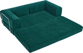 Compressed Nextdeco τριθέσιος καναπές-κρεβάτι πράσινος 200x100x75εκ.