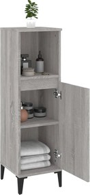 vidaXL Ντουλάπι Μπάνιου Γκρι Sonoma 30x30x100 εκ. Επεξεργασμένο Ξύλο