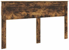 vidaXL Κεφαλάρι με κεφαλάρι Καπνιστό Δρύς 200 cm Επεξεργασμένο ξύλο