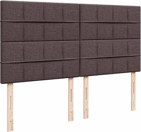 vidaXL Κρεβάτι Boxspring με Στρώμα Σκούρο Καφέ 200x200 εκ. Υφασμάτινο