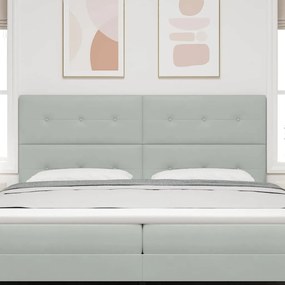 vidaXL LED κεφαλάρι με κεφαλάρι Ανοιχτό γκρι 200 cm Πολυεστέρας