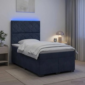 vidaXL Κρεβάτι box spring με στρώμα Σκούρο Γκρι 120 x 190 cm Βελούδο