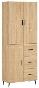 vidaXL Ντουλάπι Sonoma δρυς 69,5 x 34 x 180 εκ. από Επεξεργασμένο Ξύλο