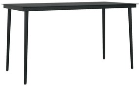 vidaXL Σετ Τραπεζαρίας Κήπου 7 Τεμαχίων Μαύρο