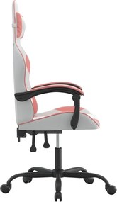 vidaXL Καρέκλα Gaming Λευκό και Ροζ από Συνθετικό Δέρμα