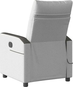 vidaXL καρέκλα ανάκλισης μασάζ Cloud Grey Fabric