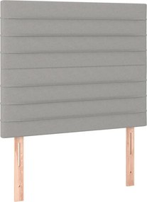 vidaXL Κρεβάτι Boxspring με Στρώμα &amp; LED Αν.Γκρι 120x200 εκ Υφασμάτινο