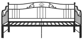 Πλαίσιο για Καναπέ - Κρεβάτι Μαύρο 90 x 200 εκ. Μεταλλικό - Μαύρο