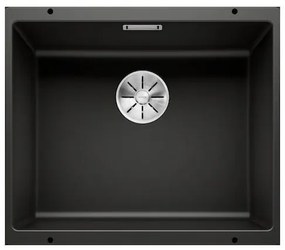 Blanco Subline-U 500-U Black SILGRANIT™ PuraDur™ Γρανιτένιος Νεροχύτης Υποκαθήμενος με 1 Γούρνα 53x46 cm