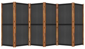 Διαχωριστικό Δωματίου με 6 Πάνελ Μαύρο 420 x 180 εκ. - Μαύρο