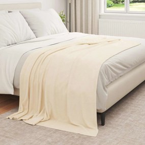 vidaXL Κουβέρτα Κρεμ 210 x 140 εκ Μαλλί