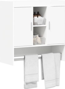 vidaXL Ράφι Τοίχου Επιτοίχιο Λευκό 80 x 36 x 80 εκ Επεξεργασμένο Ξύλο