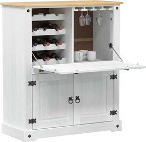 vidaXL Ντουλάπι κρασιού Λευκό 97 x 45 x 114 εκ Στερεά ξυλεία πεύκου