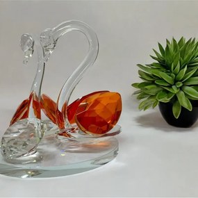 Stewehome Σετ 2 τεμαχίων καρδιές από γυαλί 7x10 cm