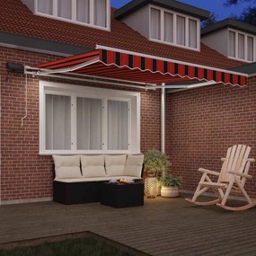 vidaXL Χειροκίνητη τέντα με ηλιακό LED 3 x 2,5 m