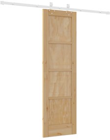 vidaXL Συρόμενη Πόρτα με Σετ Εξαρτημάτων 61x198.5 εκ Μασίφ Ξύλο Πεύκου