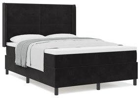 vidaXL Κρεβάτι με Στρώμα Μαύρο 160x200 εκ. Βελούδινο