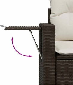 vidaXL Σαλόνι Κήπου Σετ 9 τεμ. Καφέ από Συνθ. Ρατάν με Μαξιλάρια