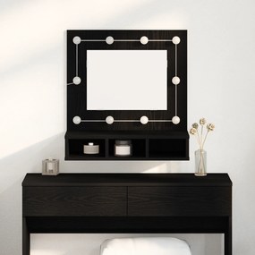 vidaXL Ντουλάπα Καθρέφτη με ράφι Μαύρη δρυς 62 x 31.5 x 62 εκ.