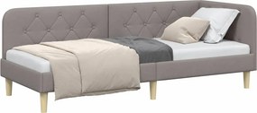 vidaXL Κρεβάτι Γωνίας Taupe 80 x 200 cm ύφασμα