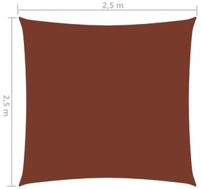Πανί Σκίασης Τετράγωνο Τερακότα 2,5 x 2,5 μ. από Ύφασμα Oxford - Καφέ