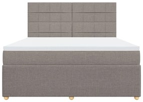 vidaXL Κρεβάτι Boxspring με Στρώμα Taupe 180x200 εκ. Υφασμάτινο