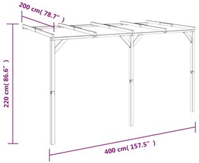 ΠΕΡΓΚΟΛΑ ΣΤΗΡΙΖΟΜΕΝΗ 2 X 4 X 2,2 Μ. ΞΥΛΙΝΗ 41710