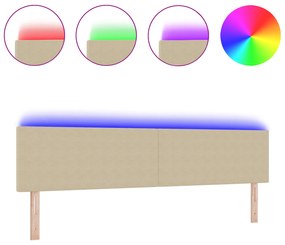 vidaXL LED Κεφαλάρι Απλού Στυλ Φωτεινό Πράσινο Γκρι 100 εκ Υφασμάτινο Κορντούροι