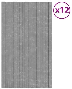 vidaXL Πάνελ Οροφής 12 τεμ. Ασημί 80 x 45 εκ. από Γαλβανιζέ Ατσάλι