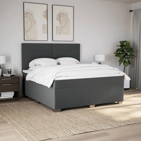 ΚΡΕΒΑΤΙ BOXSPRING ΜΕ ΣΤΡΩΜΑ ΣΚΟΥΡΟ ΓΚΡΙ 180X200 ΕΚ ΥΦΑΣΜΑΤΙΝ 3290568